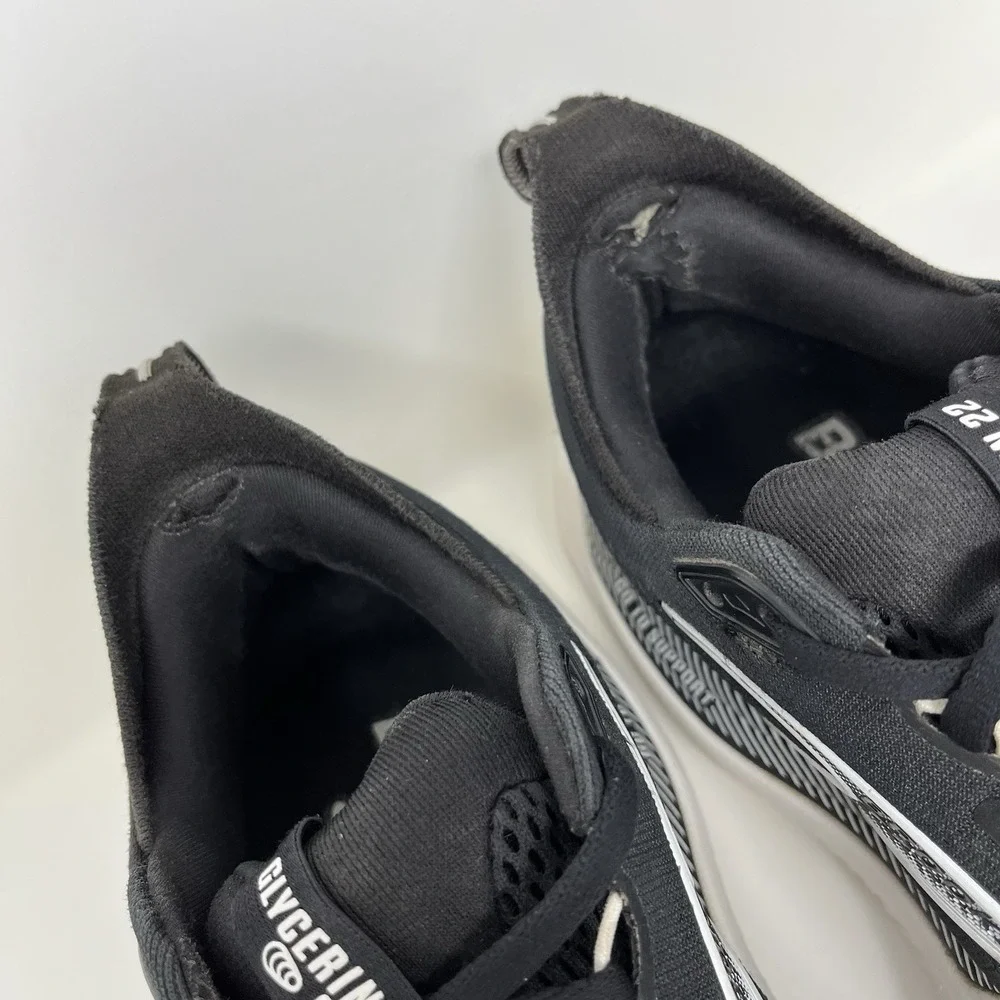 Brooks Glycerin GTS 22 Womens Size 8 Black White Road Running Shoes 1204351B090